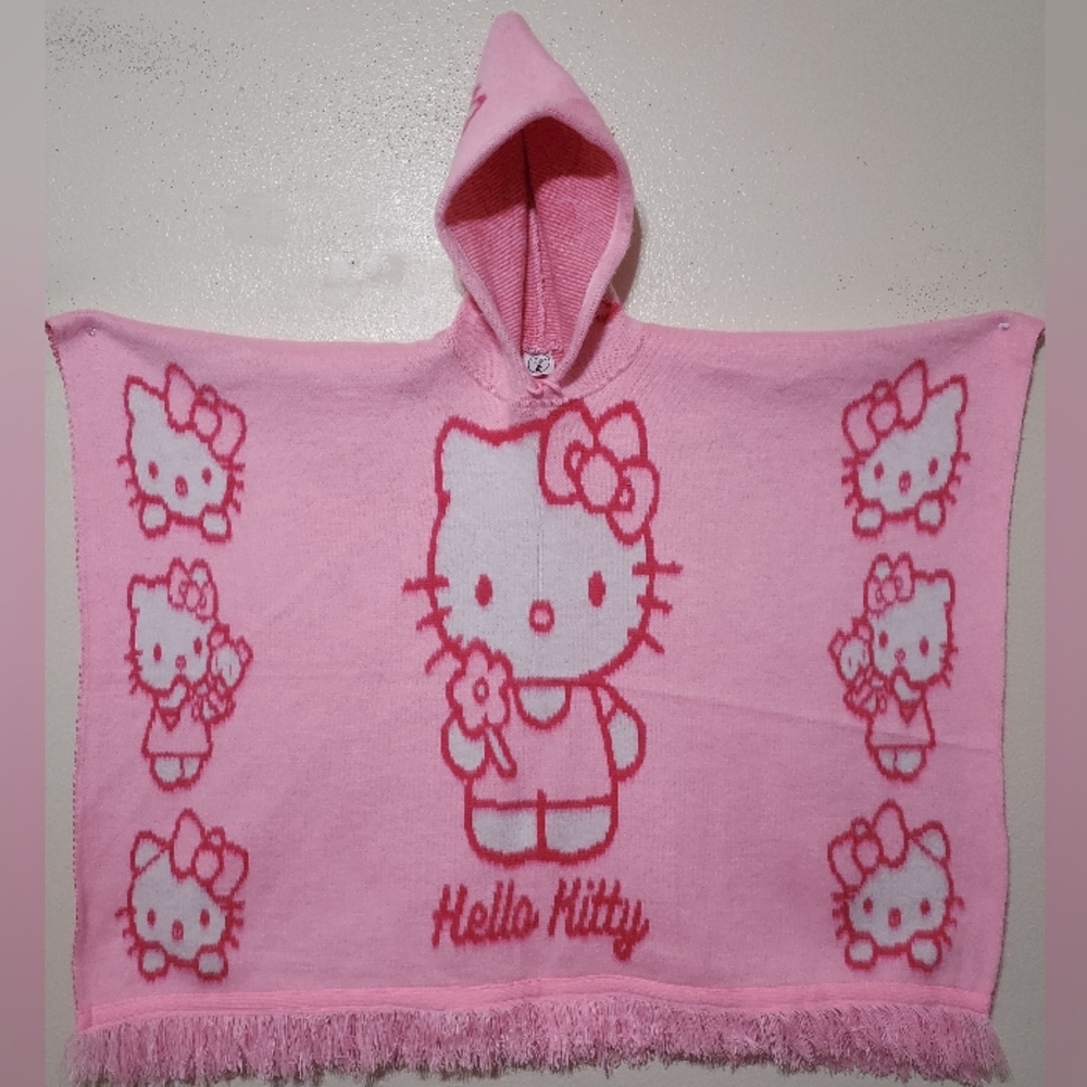 Hello Kitty Pink Hooded Poncho